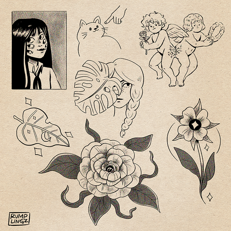 imma actually try to post more!!! tattoo flash that I eventually wanna do somedayy