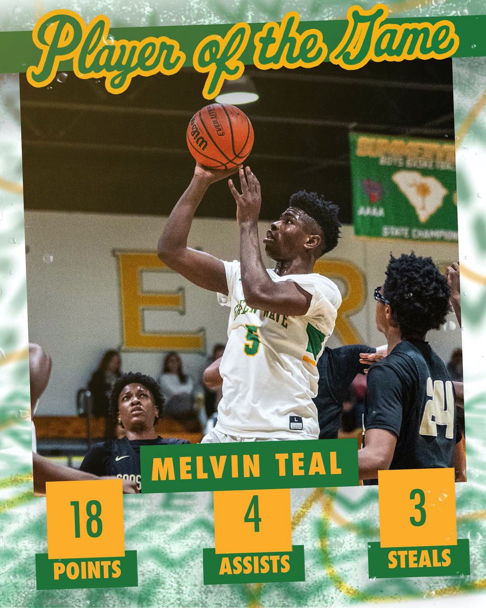 GWaveHoops's tweet image. Tonight’s Player of the Game is the Freshman, Melvin Teal!

@BucketMel