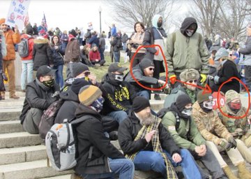David at the Defeat The Mandates march on January 3rd, 2022. Seen chilling with a neo-nazi wearing the red and white checkered insignia of the Croatian Legion, a division of the German Army during WWII.