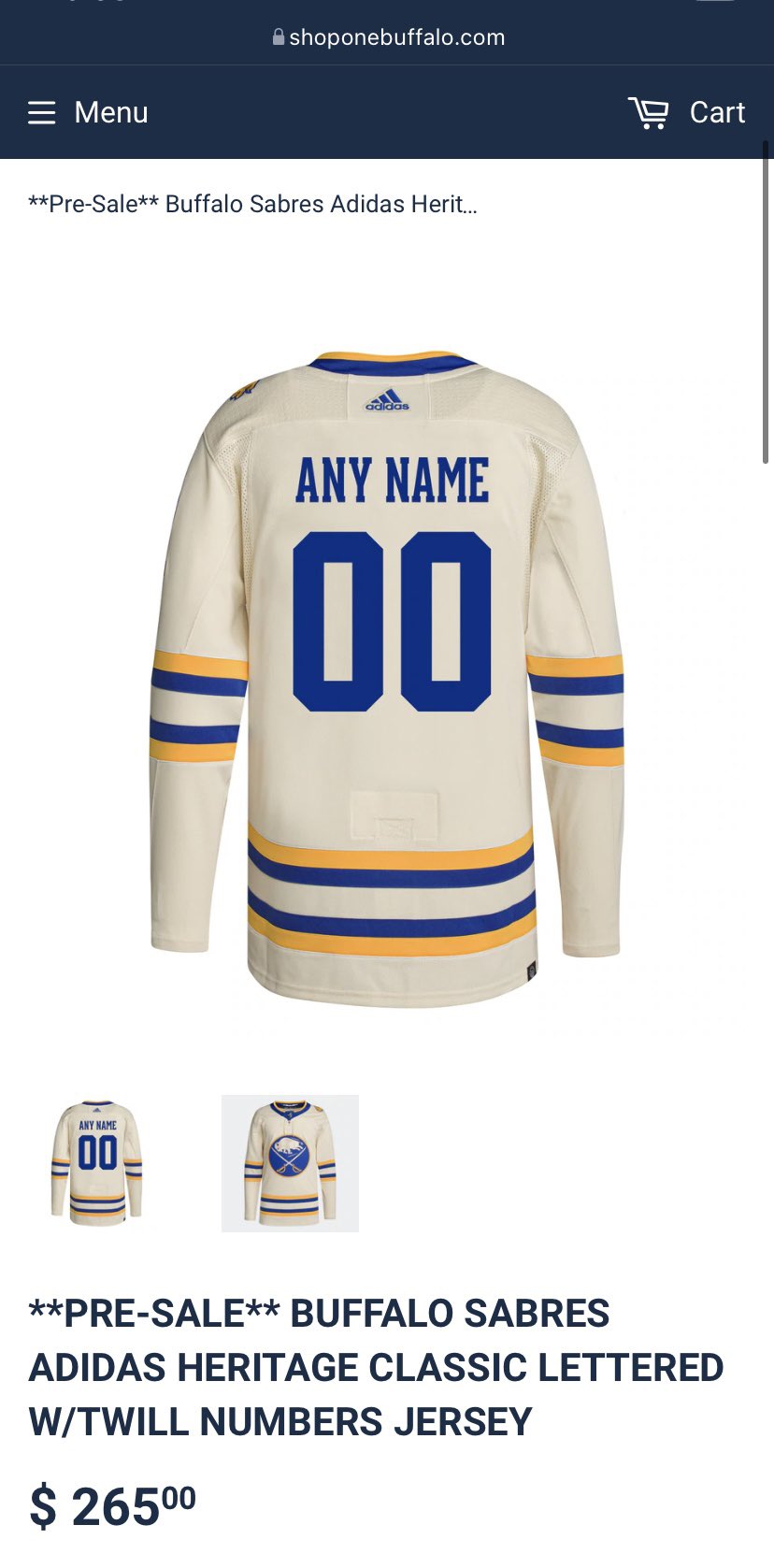 BarDown on X: Thoughts on this Sabres Heritage Classic jersey
