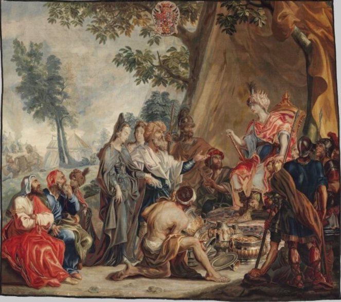 TapestryHistory's tweet photo. Story of Cyrus series, De Hase. Brussels, c. 1771-76. 

Made for Marie Theresa, the empress of the Holy Roman Empire.

Cyrus was the mythical historical founder of the Persian Empire who met his demise at the hands of a barbaric Scythian queen during the expedition of the East. https://t.co/5SptxYYbmE