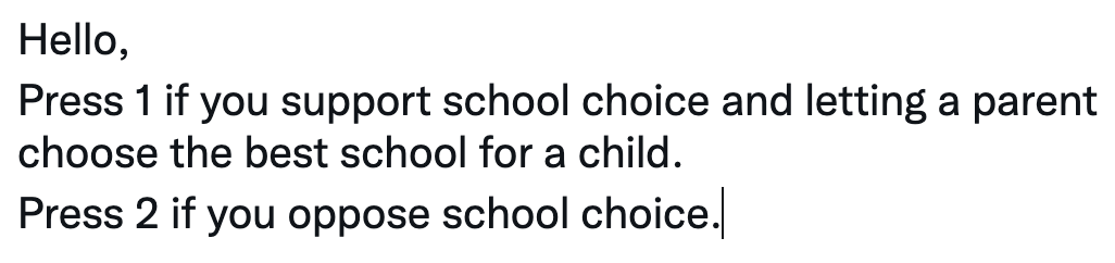 bridgestyler's tweet photo. Here is the super scientifically phrased and completely non-leading poll question one of my school board members received.

Just in case you were wondering how all this pro-voucher data is being gathered. #oklaed #okleg https://t.co/8lmsBYfNje