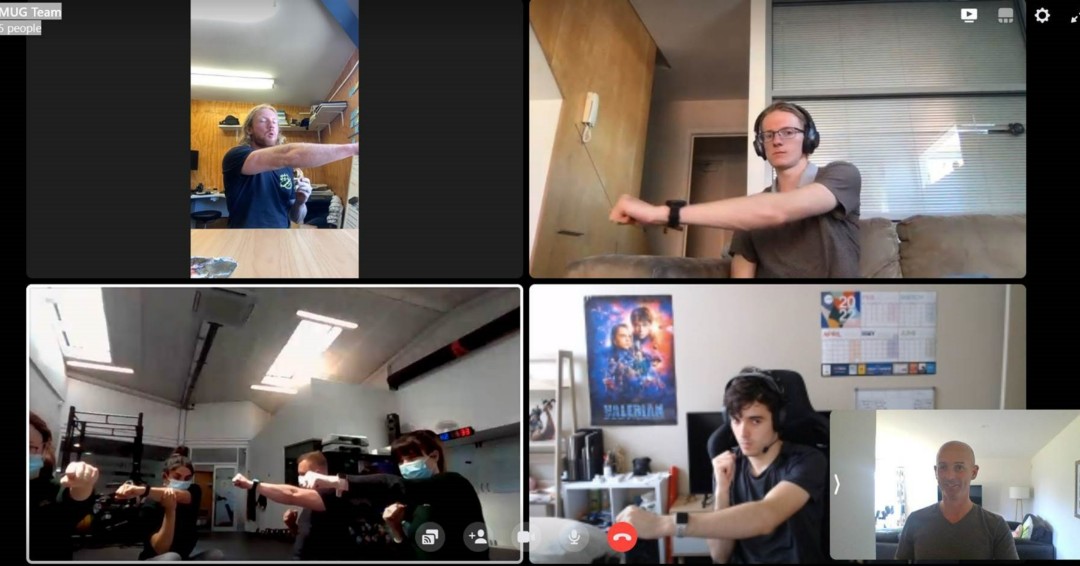 Massey Uni Gym Wellington have cross-body punched omnicron out of the way &amp; manager David, pivoted his weekly staff training online to keep developing the teams skills. "Our newer staff learn from our experienced staff - who also get to practice coaching-coaches" Ka rawe David 🤩