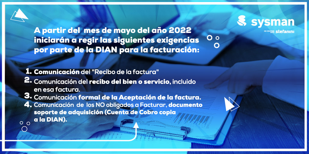Sysman_Software's tweet photo. Nosotros lo apoyamos en el cumplimiento de las exigencias emitidas por la DIAN para su facturación, no espere más para estar al día, contáctenos a marketingsysman@stefanini.com #Facturación #Invoway #InformaciónImportante https://t.co/hvaRZSOQzO
