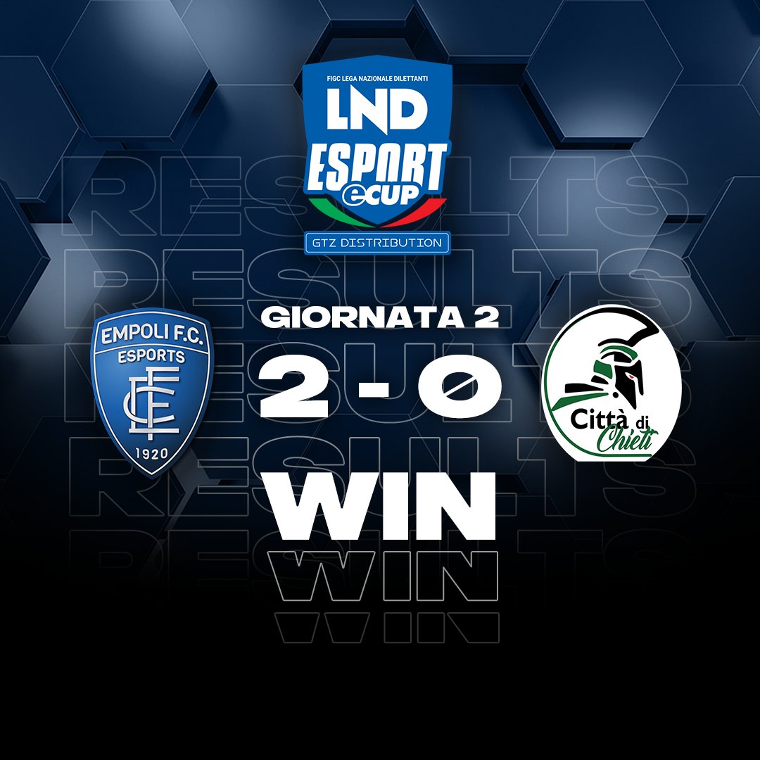 Empoli FC eSport vince 2-0 il match di questo lunedì per la fase a gironi della #LNDecup contro Città di Chieti eSport. 

⚽️ 40' gol @DanxxJr 1-0
⚽️ 53' gol <a href="/_FrenkTube_/">FrenkTube</a> 2-0

#empoli #empolifc
#esportsempolifc #leganazionaledilettanti #eserie #proclub #fifa22 #esport