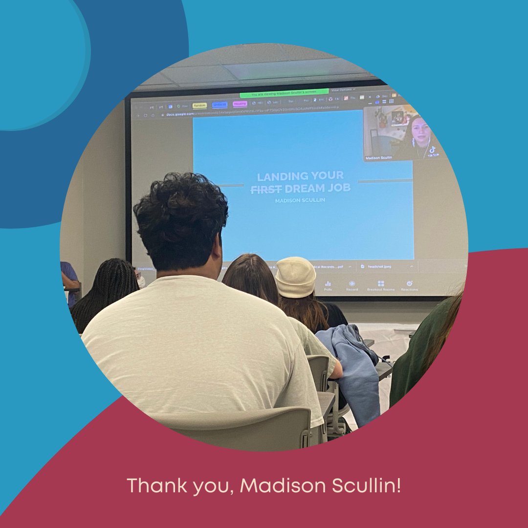 aaftxst's tweet photo. Huge thank you to Madison Scullin for joining us last night and dropping all the job-hunting knowledge! We’re all feeling inspired to grow our networks, master our crafts and keep on pushin’ towards our dream jobs after your presentation.  #aaftxst #sjmctxst
#txst #ad2austin https://t.co/FoLSlOm0NO