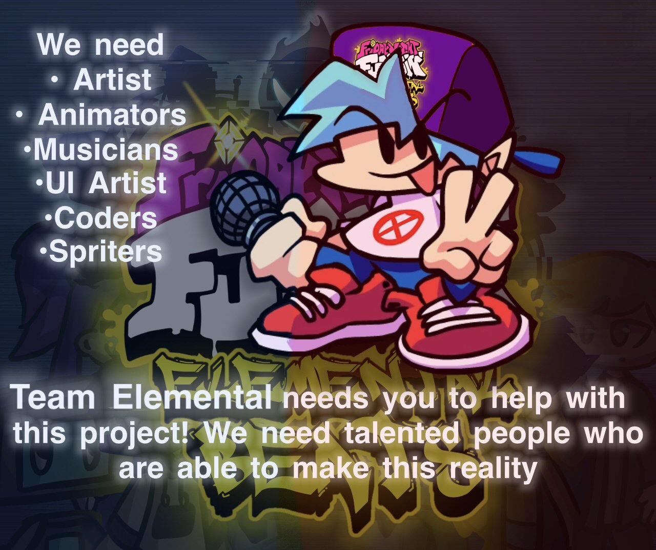 Fidgety Attic We Need Assistance With The Elemental Beats Fnf Mod So If U Think U Could Help With This Tell Me In Dms What U Can Do And I