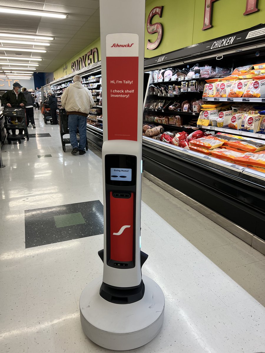 I love CS, but I’m not sure this Schnucks robot blocking the aisle is ready. Scuff marks on the bottom are from people grazing/hitting it with their cart because it won’t get out of the way.