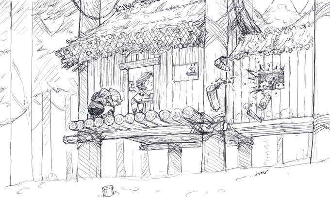 Construction of log cabin for winter stay. -the Sword of KISHI MIEKO- 