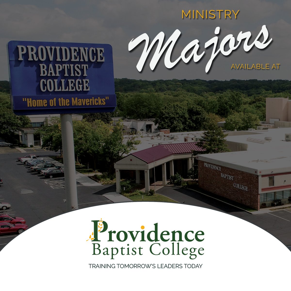 PBCMaverick's tweet photo. Are you thinking about Bible college? Not sure what you should study? Here at Providence, we have many different ministry majors available to help you prepare for whatever God has for you to do! 
For more information visit: https://t.co/M2kAY326Hr

#pbcmav #ministrymajors https://t.co/aKBwUb5eQE