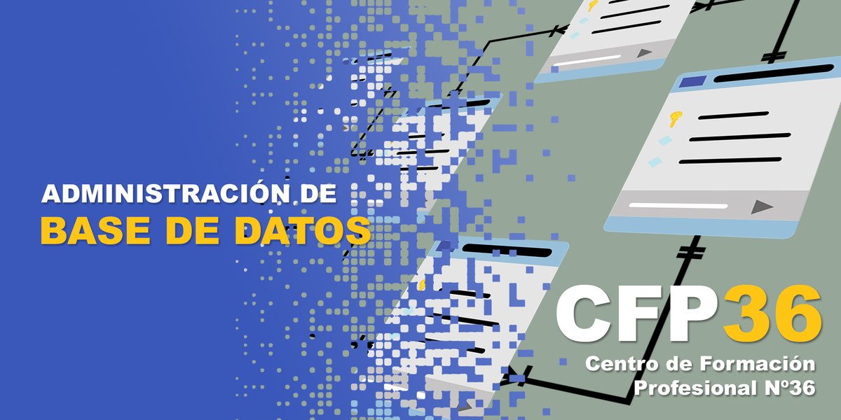 CFP36CABA's tweet photo. Inscripción 2022
Especialización Prof. en Adm. de Base de Datos

- Cursada: Martes y Jueves de 18:00 a 20:40 hs.
- Lugar: Los Patos 3080, Parque Patricios
- Inscribite en: https://t.co/10THWF1bTA

Consulta por requisitos en: cfptreintayseis@gmail.com https://t.co/SeseCsmXJl