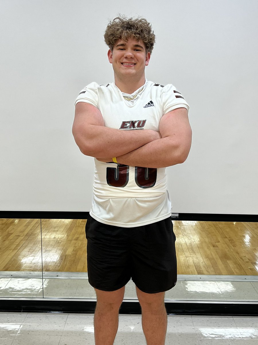 IsaacBlue16's tweet photo. Had a great junior day visit at Eastern Kentucky University! @Trent_Steelman @EKUWWells @EKUFootball @CoachJHawkins @DCHS_Football @KYQB3 https://t.co/xAM2BtrpHu