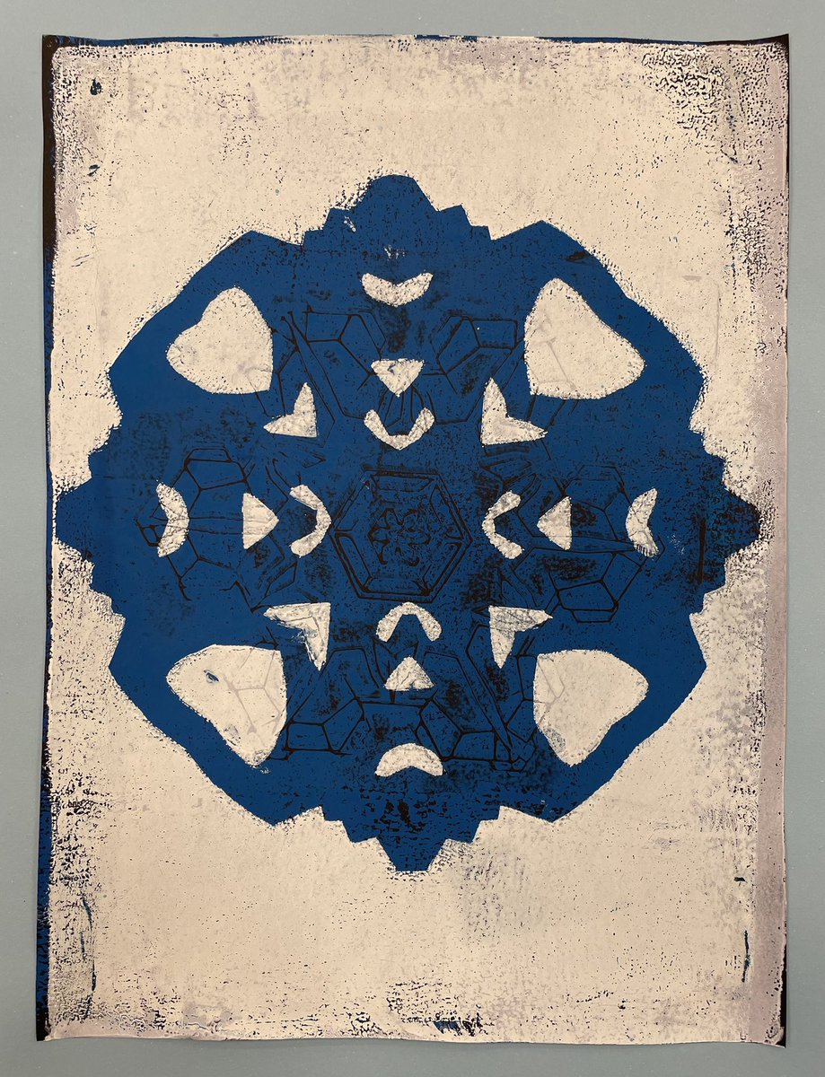 ArtAlderman's tweet photo. Using printmaking processes and paper snowflake cutouts to create Gelli Plate prints in 3rd grade ❄️✂️ Thanks to the Assistance League of Wilmington for the grant to purchase the printing supplies! @AldermanEagles @jsteinhilber22 @NhcsArts https://t.co/zNMQM6DhCe