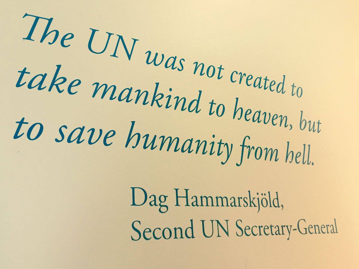 UnitedNATIONSo's tweet photo. If the United Nations is to survive, those who represent it must bolster it; those who advocate it must submit to it; and those who believe in it must fight for it. https://t.co/4TJrrzcE18