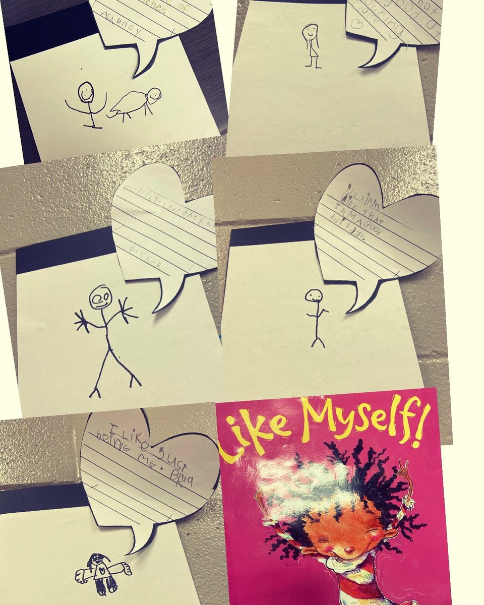 MahovlichL's tweet photo. Based on the book “I Like Myself” these kinders are proud of who they are! #belonging #TVDSBkinder #literacy #selflove https://t.co/fEj8xR8qfq