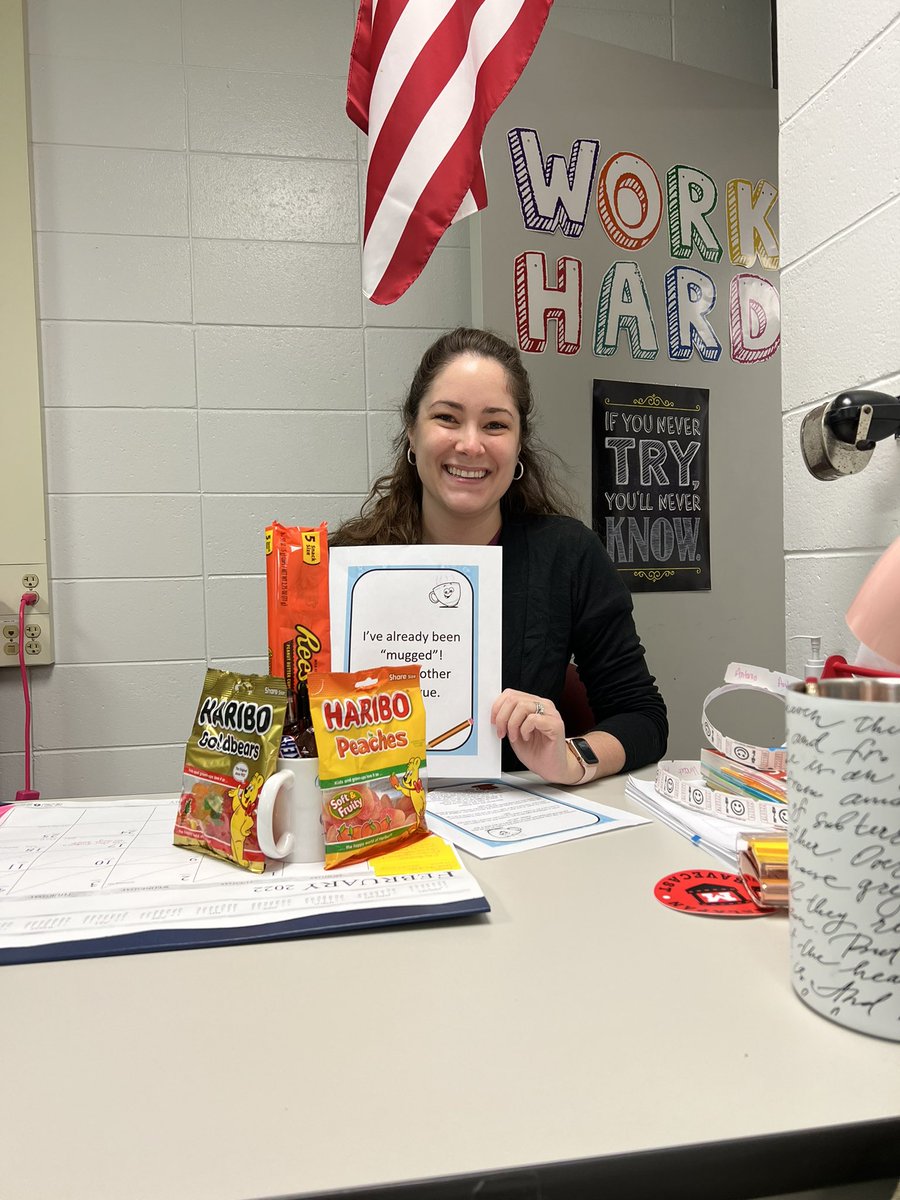 AHEngTeach's tweet photo. I was completely surprised this morning! I got “mugged” at school! #thebraveway  #KindnessMatters https://t.co/6RVNVyGiip