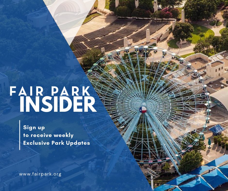 fairparkdallas's tweet photo. Looking to stay in the know on all Fair Park events and park activities? Then, sign up to become a Fair Park Insider and receive exclusive park updates and never miss a beat. Visit https://t.co/ih2ukDsRNW to get connected. https://t.co/mIbXRjNe5W