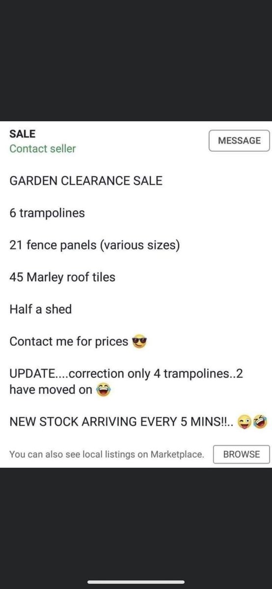 Coming to YOUR Facebook marketplace next few days. Money to be made 👀😂