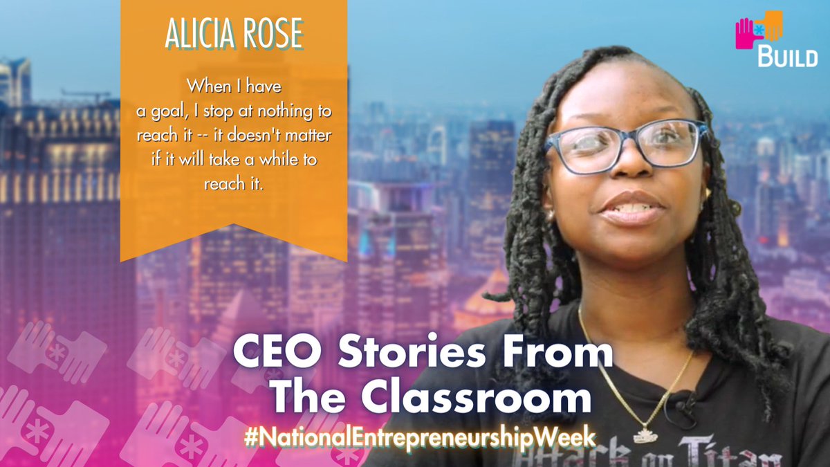 BUILDNational's tweet photo. Our first NatEWeek representative is Alicia Rose, an aspiring real estate lawyer. 💼What skills do you think entrepreneurs and lawyers share?
#NationalEntrepreneurshipWeek #OneBUILD #StudentStory #Entrepreneurship #BlackStudents #BlackSuccess https://t.co/kVClgF1U1b