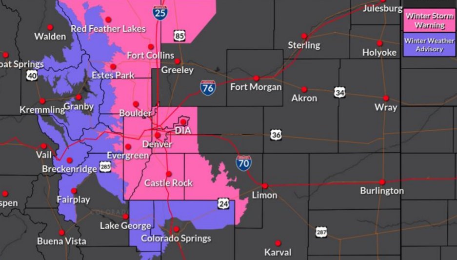 AdamsOEM's tweet photo. @NWSBoulder has issued a Winter Storm Warning for the western part of the County. Snow is coming down hard and roads are slick! Stay off the roads if you can, drive safe if you can't. Keep an eye on road conditions for the morning commute! π¨οΈπππ¨οΈ#CoReady https://t.co/594qjyDnDp