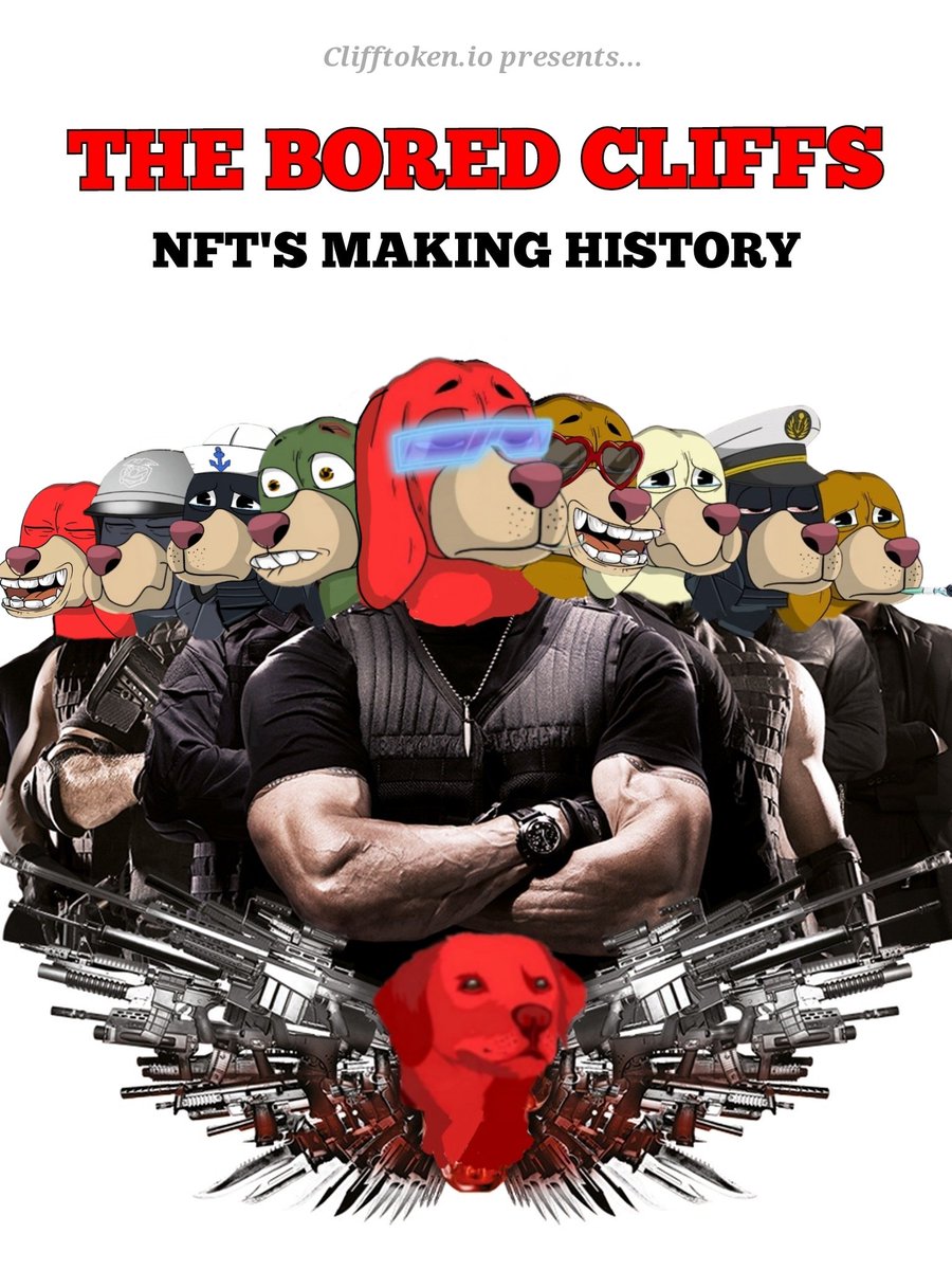 dukesofswingben's tweet photo. Are you BORED of NFTS? Wondering who these dogs are all over Twitter? Well get used to them! #boredcliffs are from @CliffToken and they are the HERE!!They all have an amazing #cliffstory! You are early now!! Go➡️➡️ #opensea! 💎🔥🔥#nft #nfts #NFTCommmunity #altcoin #clifford https://t.co/0JsJoYVgJ8
