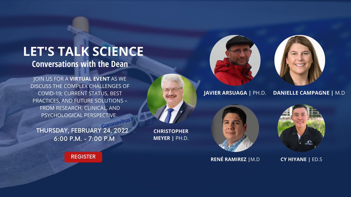 Join us for a virtual event as we discuss the complex challenges of covid-19; current status, best practices and future solutions - from research, clinical, and psychological perspective.

Register today: bit.ly/3rQObAq