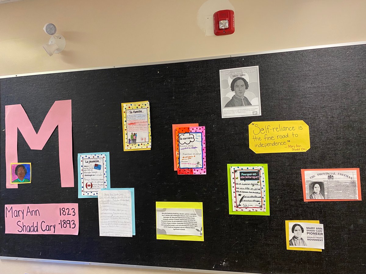 educ4peace's tweet photo. Two more Black Canadians to know from our school-wide celebration of Black History Month. Lincoln Alexander and Mary Ann Shadd Cary. #think35 #BHM https://t.co/XIJINUUvyu