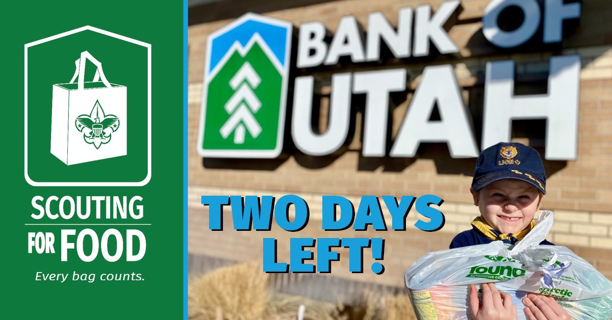 BankofUtah's tweet photo. Don't forget to bring in your non-perishable food donations for the scouting for food drive! We have two days left. Last day of the drive is the 18th. 

https://t.co/mXq98MHxDq

#scoutingforfood #banklocal #communitybanking #souperbowlofcaring https://t.co/xfgqjeStaP