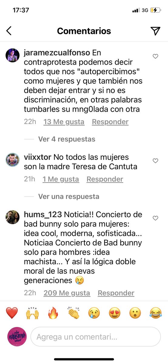 AquiPerreamosSo's tweet photo. Les quiero compartir que salimos en Playground y está increíble, pero chequen los comentarios de los hombres demostrando porqué queremos un momento de diversión solo para nosotras. https://t.co/u24rDhVodH
