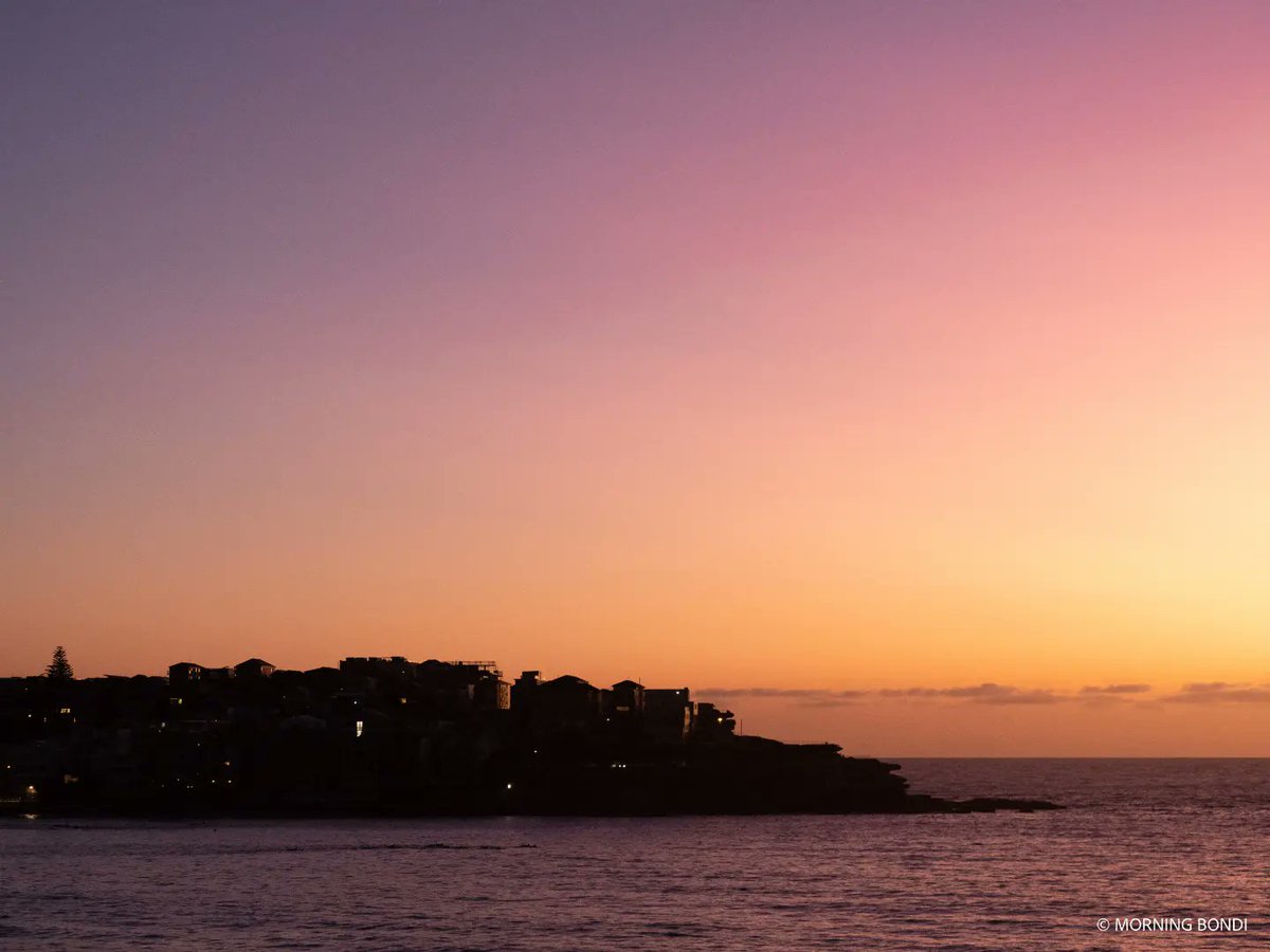 MorningBondi's tweet photo. Cracker! What a morning my friends! The sunrise was unreal with hundreds of people all around making the most of this glorious morning. As you will have all heard by now, yesterday a man got beaten to death by a great white in Litte Bay - very sad! #bondi #bondibeach https://t.co/Y0Rwv50yky