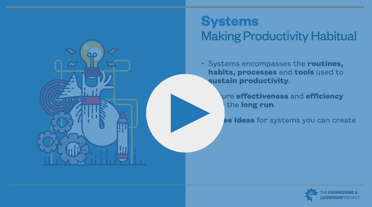 We just released our final video on productivity for engineering managers. It covers systems for sustaining productivity over the long run. 

loom.ly/oe3MFpg

#EngineeringManagement #EngineeringLeadership #Productivity