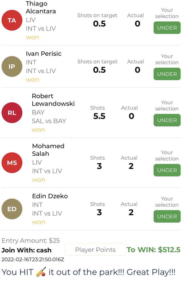 sportsbattleapp's tweet photo. The HEATER is ON after #mixandmatch at @sportsbattleapp #5picks are the #trend #ChampionsLeague #soccer #Liverpool #InterLiverpool #InterMilan #NBA #DFS #NHL #Cricket https://t.co/7iu4eA2VaL