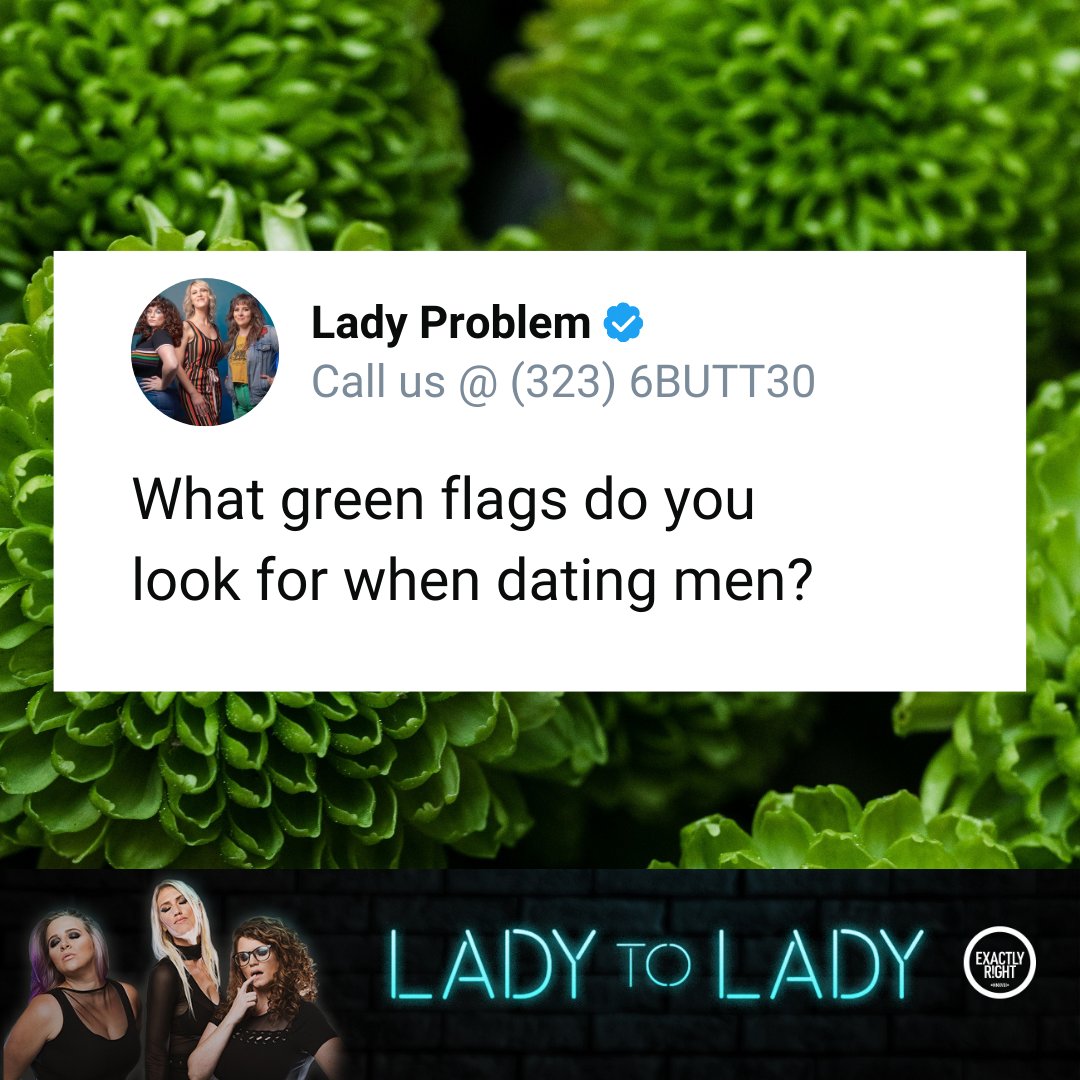Lady2LadyComedy's tweet photo. This week @bethlapides helped us give advice to a listener who wants to know what green flags to look for when dating men. Share your own green flags &amp; listen in for the full #LadyProblem!

Hear all the details on @Stitcher! @ExactlyRight  
https://t.co/jq2FUSU28x https://t.co/9OAHYVMHfF