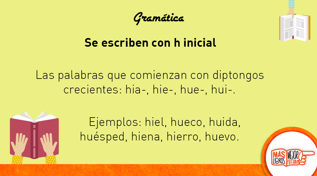 Aunque la “h” es muda, ¡no te olvides de escribirla! 👇🤩

#MásLibrosMejorOrtografía