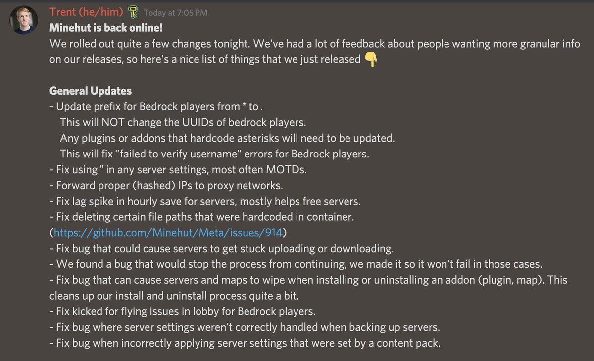 Minehut Support tweet media