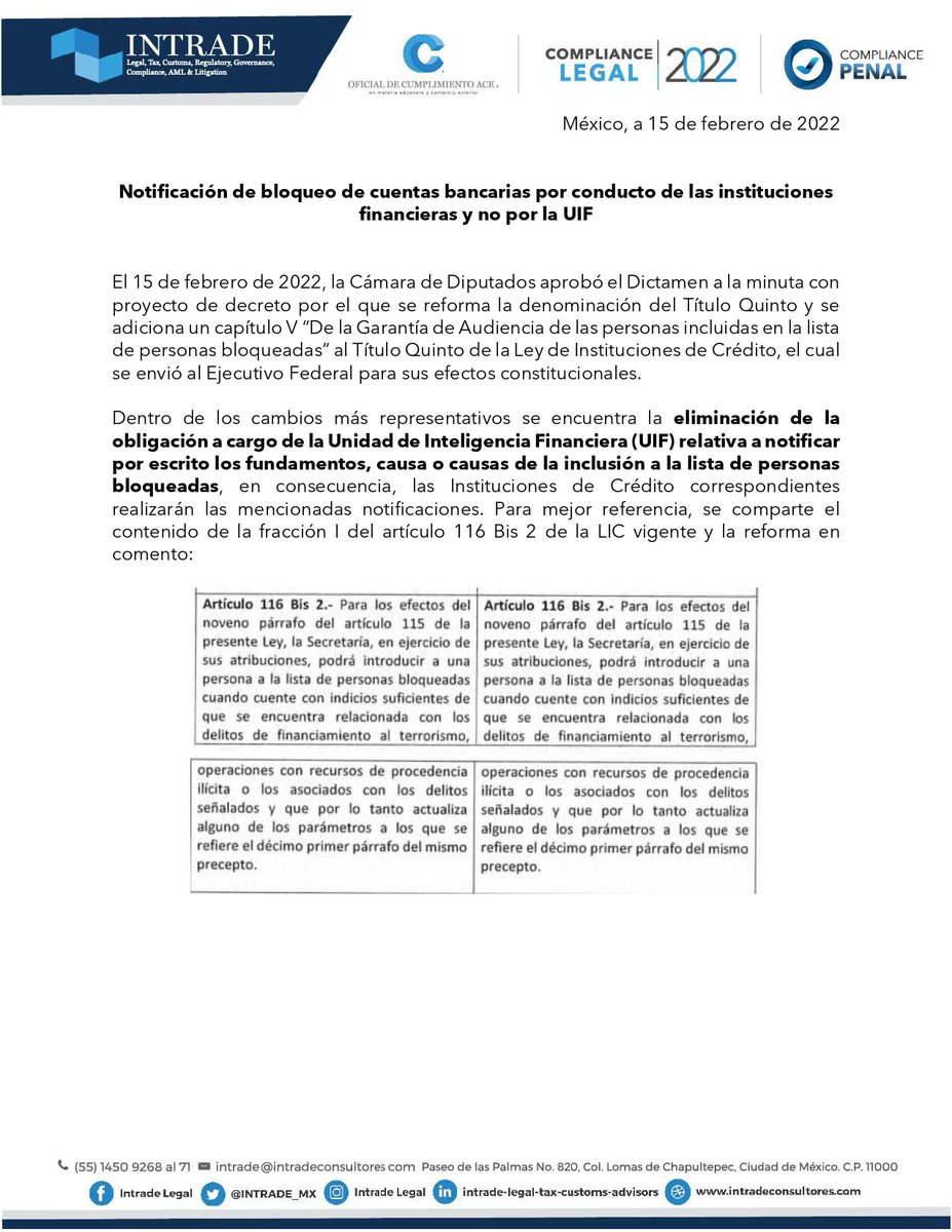 INTRADE Legal, Tax, Customs Advisors & AML tweet media