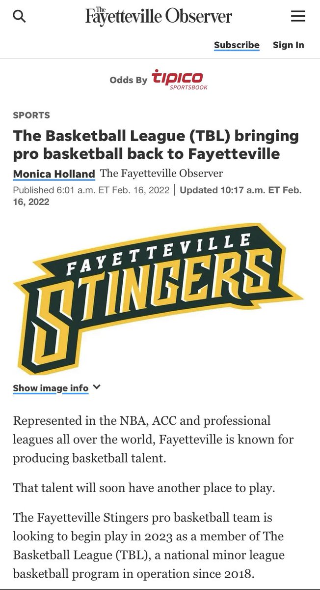 Fayetteville Stingers tweet media