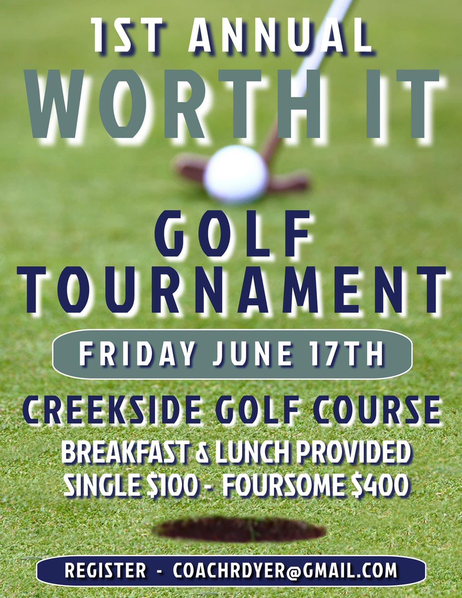 NorthAD_Dyer's tweet photo. Who’s In? 
We need you.

11 Foursomes so far! 
All funds raised go to the Worth It Podcast cause of helping kids with hearing impairments.

We welcome hole sponsors. https://t.co/SN5sURcPlh