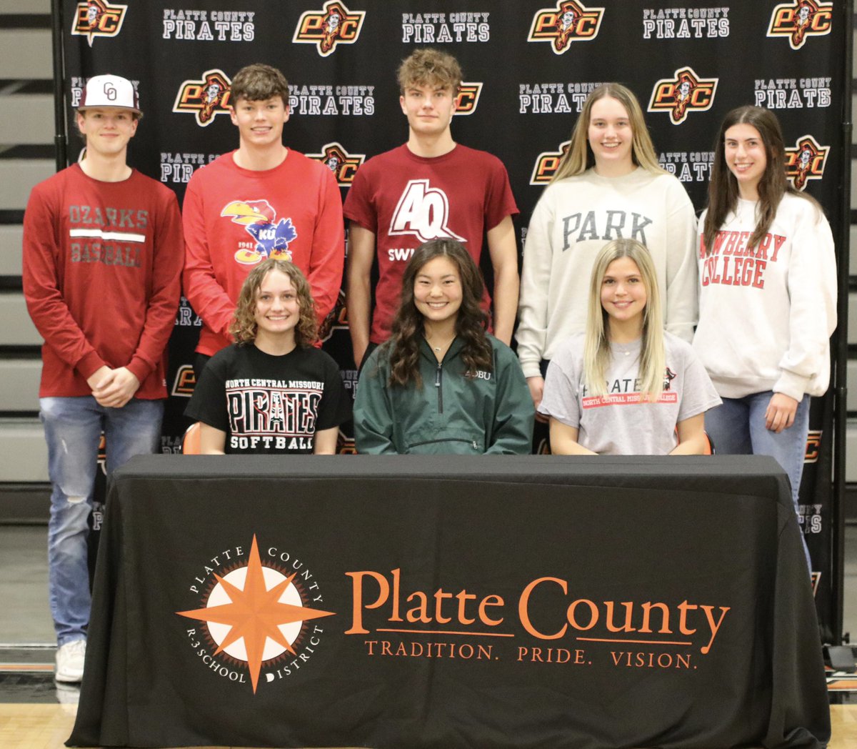 Ross Martin (@citizen_ross) on Twitter photo Winter signing ceremony for <a href="/PCHSAthletics1/">PIRATE ACTIVITIES</a> includes <a href="/PCSoftball3/">PC Softball</a>’s <a href="/chloe_helmer/">Chloe Helmer</a>, Hearn; <a href="/Piratebaseball/">PC Baseball</a>’s @JenksKole; <a href="/LadyPirateBball/">PCHS Girls Basketball</a>’s <a href="/KierstenR25/">Kiersten Robbins</a>; @pirateboysswim’s Bietz; <a href="/_pcpirates/">Platte County Football</a>’ <a href="/colerhoden7/">ColeRhoden7</a>; <a href="/_PCVB_/">Pirate Volleyball</a>’s <a href="/katebrownnnnn/">kate</a> and <a href="/PCHSTrack_Field/">PCTF</a>’s <a href="/_MayaSullivan_/">Maya Sullivan</a> Winter signing ceremony for <a href="/PCHSAthletics1/">PIRATE ACTIVITIES</a> includes <a href="/PCSoftball3/">PC Softball</a>’s <a href="/chloe_helmer/">Chloe Helmer</a>, Hearn; <a href="/Piratebaseball/">PC Baseball</a>’s @JenksKole; <a href="/LadyPirateBball/">PCHS Girls Basketball</a>’s <a href="/KierstenR25/">Kiersten Robbins</a>; @pirateboysswim’s Bietz; <a href="/_pcpirates/">Platte County Football</a>’ <a href="/colerhoden7/">ColeRhoden7</a>; <a href="/_PCVB_/">Pirate Volleyball</a>’s <a href="/katebrownnnnn/">kate</a> and <a href="/PCHSTrack_Field/">PCTF</a>’s <a href="/_MayaSullivan_/">Maya Sullivan</a>