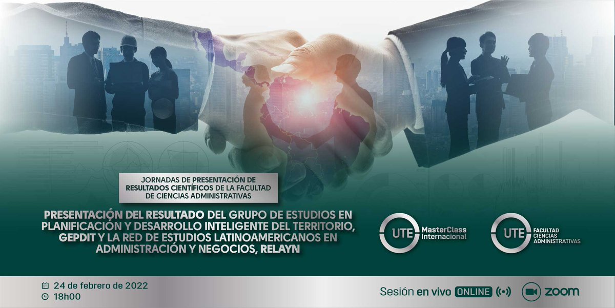UTEoficial's tweet photo. ⚪Master Class | Conoce los trabajos de investigación que se realizaron entre la Universidad y la Red RELAYN durante el 2020-2021.
No te pierdas está conferencia gratuita:
🎥 https://t.co/MLsi7gWlTD
📌Jueves 24 de febrero 🕞18h00.
▶️¡Te esperamos!
#UniversidadaUTE #UTEduca #FCA https://t.co/OqwRPFxqIy