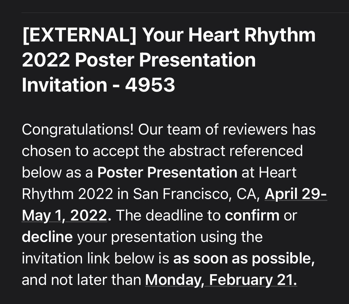 SammyPistiolis's tweet photo. Proud to be presenting my research at #HRS2022 this spring!! 

Thank you to all my mentors and colleagues for the support! @DrDeese99 @abhishek_mbbs @RC_Ward @DrApurvaBhavana @MayoMN_IMRES @MayoClinicCV https://t.co/iNzqs3gAcQ