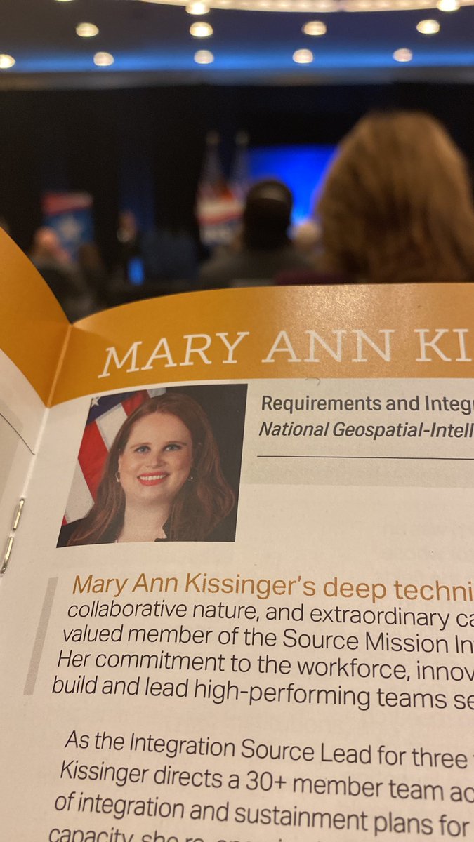 Loved seeing <a href="/NGA_GEOINT/">NGA</a> Director Bob Sharpe stop the show to take a selfie with #INSAachievement Award recipient Mary Ann Kissinger, NGA Requirements and Integration Analyst.