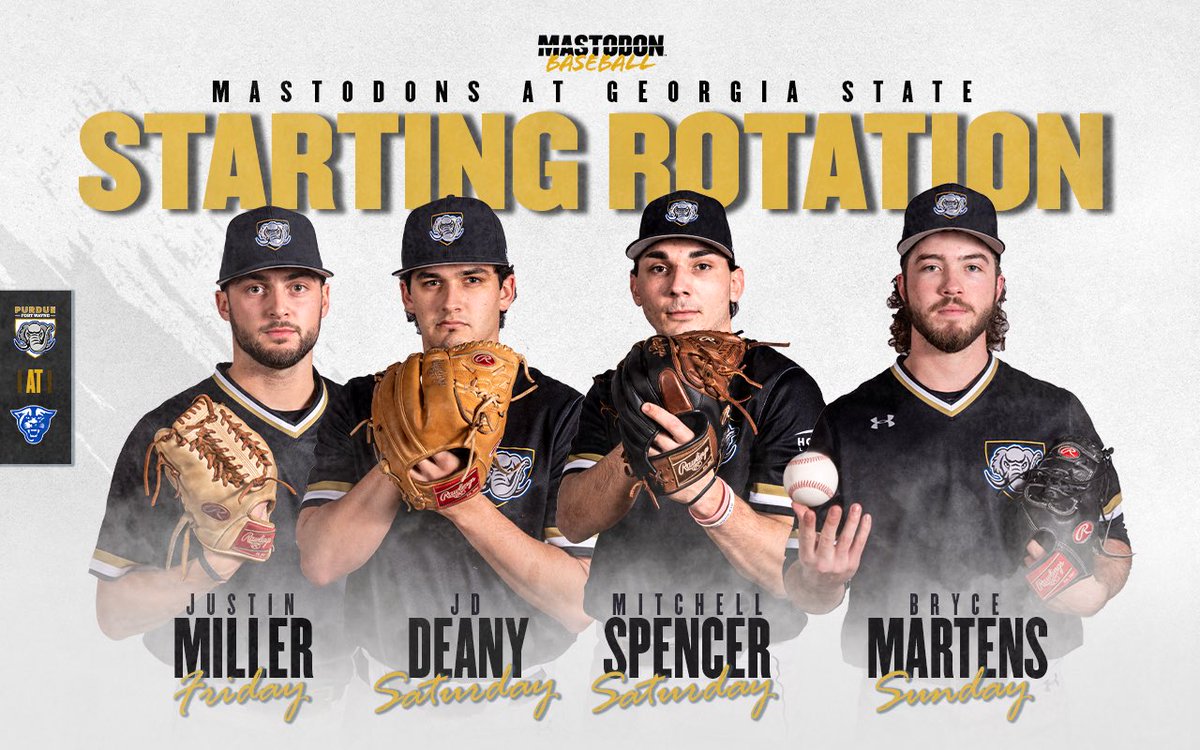 MastodonBSB's tweet photo. 2022 𝓞𝓹𝓮𝓷𝓲𝓷𝓰 𝓦𝓮𝓮𝓴𝓮𝓷𝓭 𝓟𝓲𝓽𝓬𝓱𝓲𝓷𝓰 𝓡𝓸𝓽𝓪𝓽𝓲𝓸𝓷 🐘

February 18-20 at Georgia State University!

🗓 Game 1: Friday 3pm
🗓 Game 2: Saturday 1pm
🗓 Game 3: Saturday 4pm
🗓 Game 4: Sunday 1pm https://t.co/X9kIlE6Zwd