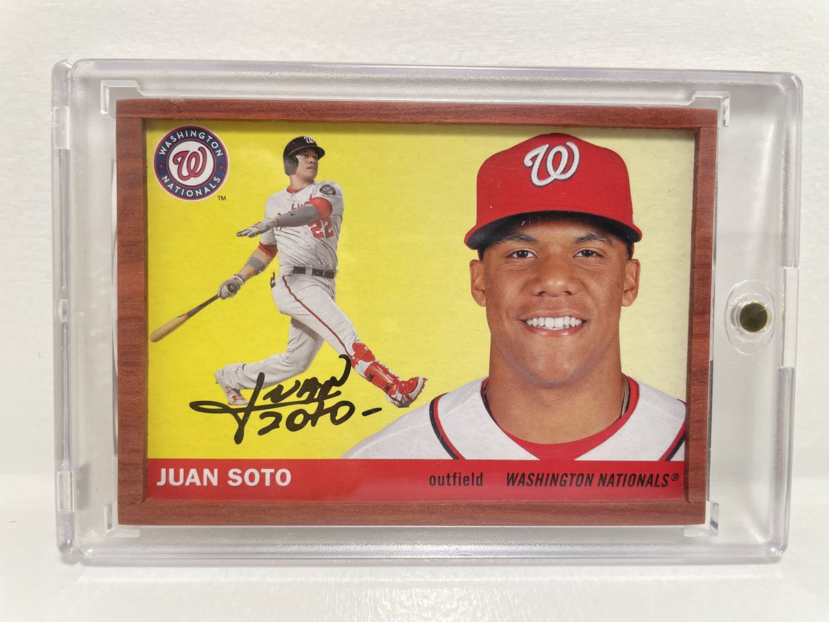 Alloystang's tweet image. In honor of Juan turning down 26mil a year (rightly so) this paduak wood framed card is up for $25 shipped. DM if interested.
