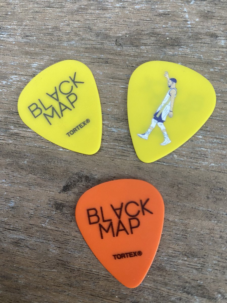 BlackMapMusic's tweet photo. Huge thanks to @jimdunlopusa for hooking us up with a boatload of these custom picks for tour! Love em! #tortex #dunloppicks @StephenCurry30 #stephcurry @warriors #blackmap #blackmapmusic https://t.co/PQ1vGan5KJ