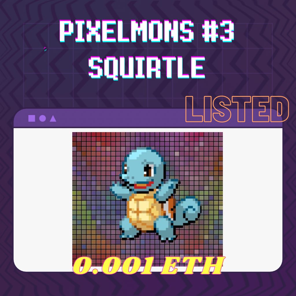 PIXELMONS11's tweet photo. DROPPED ANOTHER PIXELMON🔥
GRAB IT FAST BEFORE IT’S GONE🔥
#NFT #NFTCommunity #NFTs #NFTProject #NFTGame #NFTartist #OpenSeaNFT #Ethereum #ETH #blockchain https://t.co/Wjo02bziym