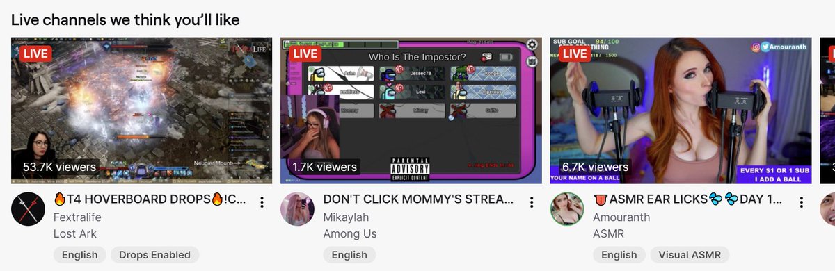 GMofOLC's tweet photo. Really @Twitch? After only watching video game streams for the past couple years, you suddenly think I'd like to watch some prostitute lick a microphone in a low cut top? #twitchsexworker #twitch #sexworker #twitchisgross #twitchprostitute https://t.co/SxjIoq1Nnj