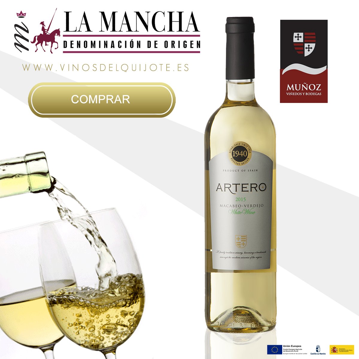 vinodelamancha's tweet image. Descubre Artero Macabeo Verdejo, un vino de La Mancha que merece la pena descubrir.

¡Te lo llevamos de la bodega a casa!

vinosdelquijote.es/blancos/12-art…

#VinodeLaMancha #ElOrigendelVino #Artero #BodegasMuñoz