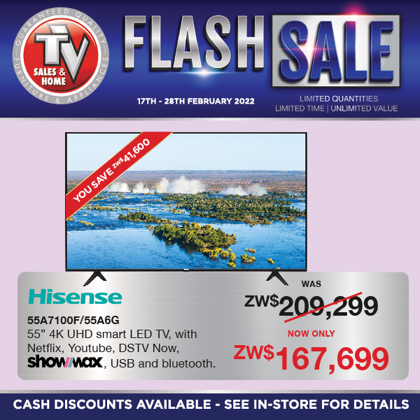 TvSalesandHome's tweet photo. Enjoy these and many more fantastic deals on offer in all our stores nationwide, while stocks last. 

You can also shop online from the comfort of your home or office by visiting our website at https://t.co/Ah5j2ohYgJ

#promotion #onlineshopping #tv #SmartTV #hisensetv #zimbabwe https://t.co/6YUWn6K5Tr
