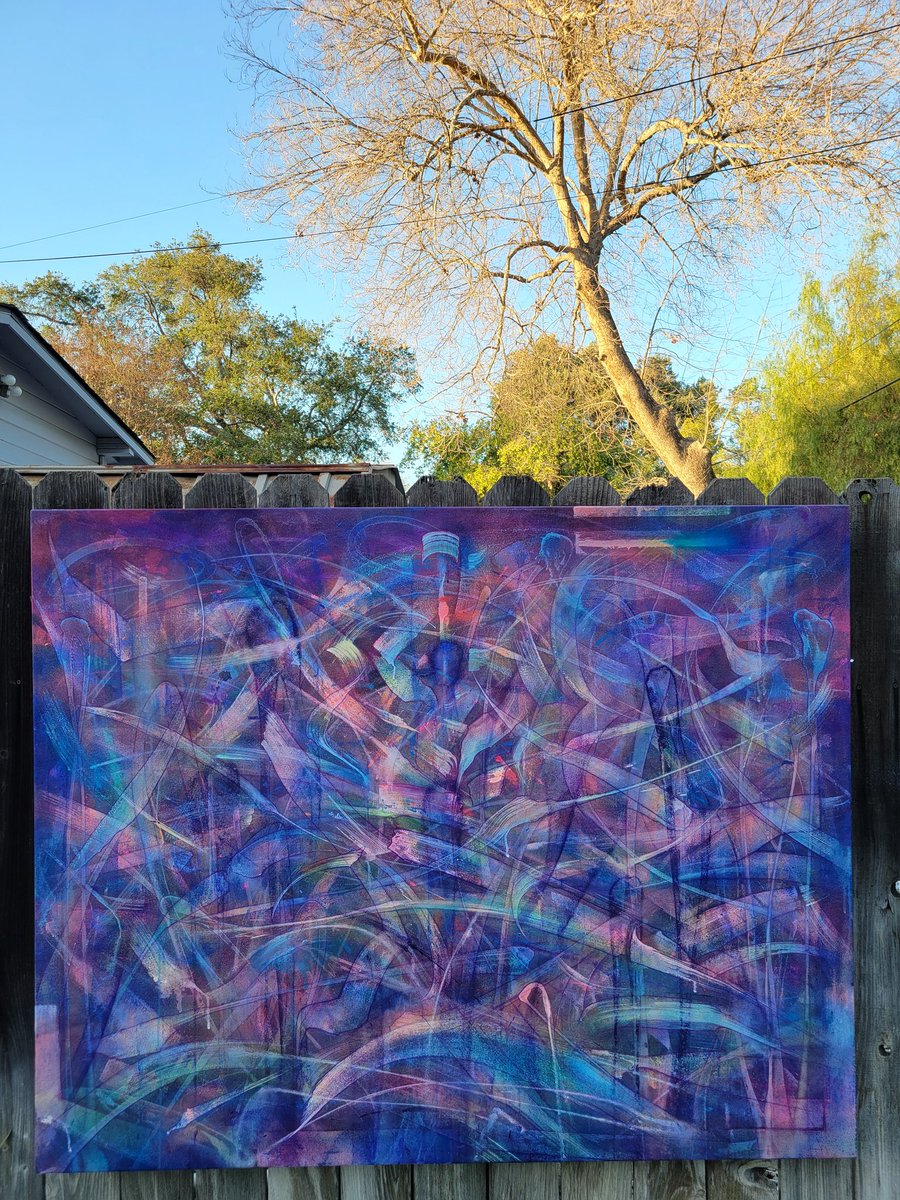Saber's tweet photo. Painting. Work in progress.
Some sorta light rainbow laser whip wildstyle temple. Fuck if I know....?
#graffiti #art 2022 https://t.co/TMdg1YDO1n
